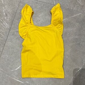 Janie and Jack Yellow Ruffle Tank Top